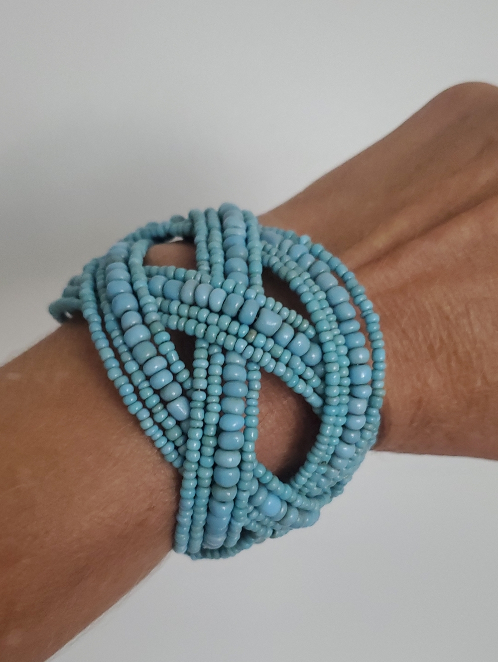Beaded Seed Bead Wrap Cuff Bracelet